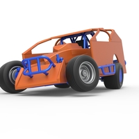 Northeast Dirt Modified stock car while turning 1:25 - Thumbnail 2