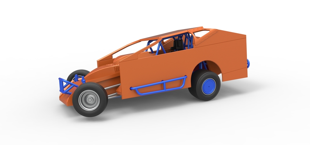 Northeast Dirt Modified stock car while turning 1:25 3D Print 540083