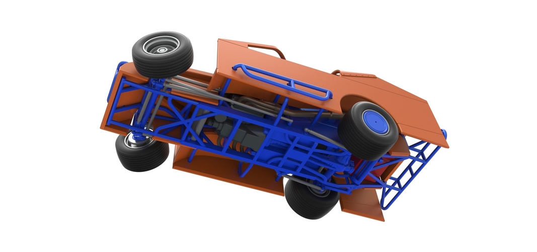 Northeast Dirt Modified stock car while turning 1:25 3D Print 540085