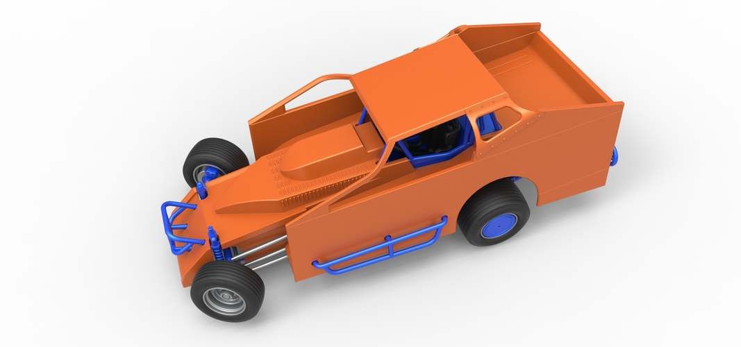 Northeast Dirt Modified stock car while turning 1:25 3D Print 540086