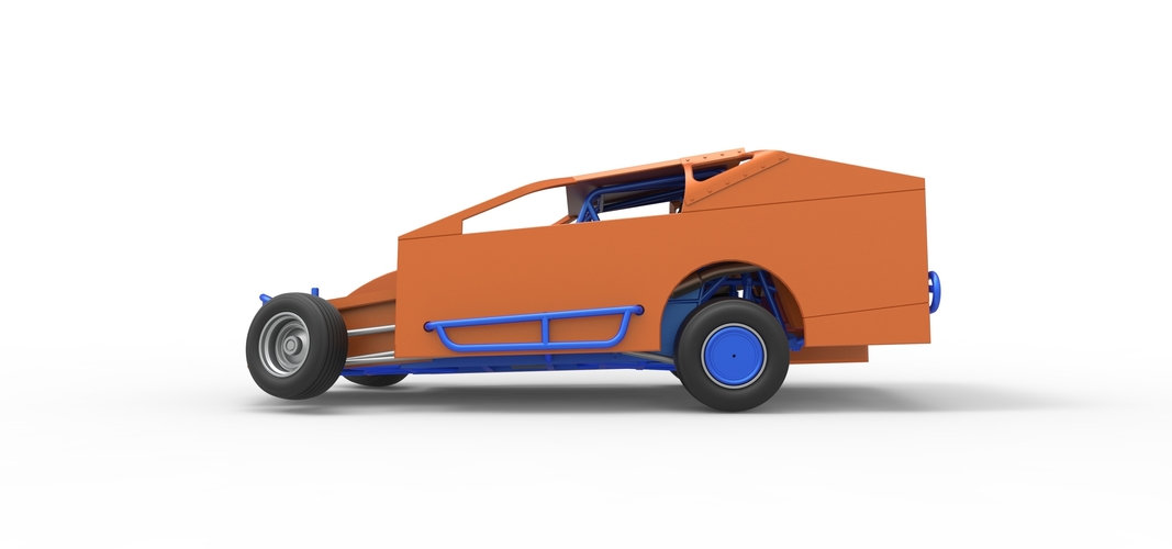 Northeast Dirt Modified stock car while turning 1:25 3D Print 540089