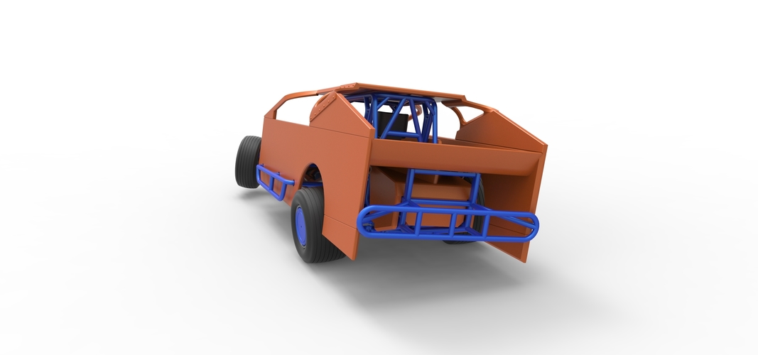 Northeast Dirt Modified stock car while turning 1:25 3D Print 540093