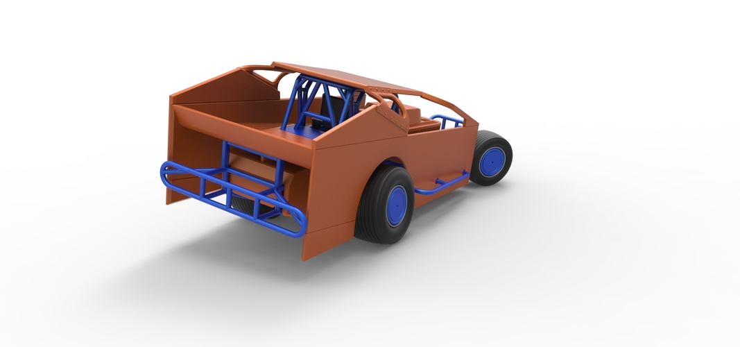 Northeast Dirt Modified stock car while turning 1:25 3D Print 540096