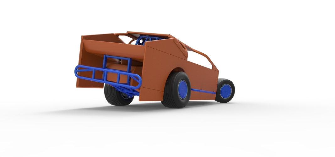 Northeast Dirt Modified stock car while turning 1:25 3D Print 540097