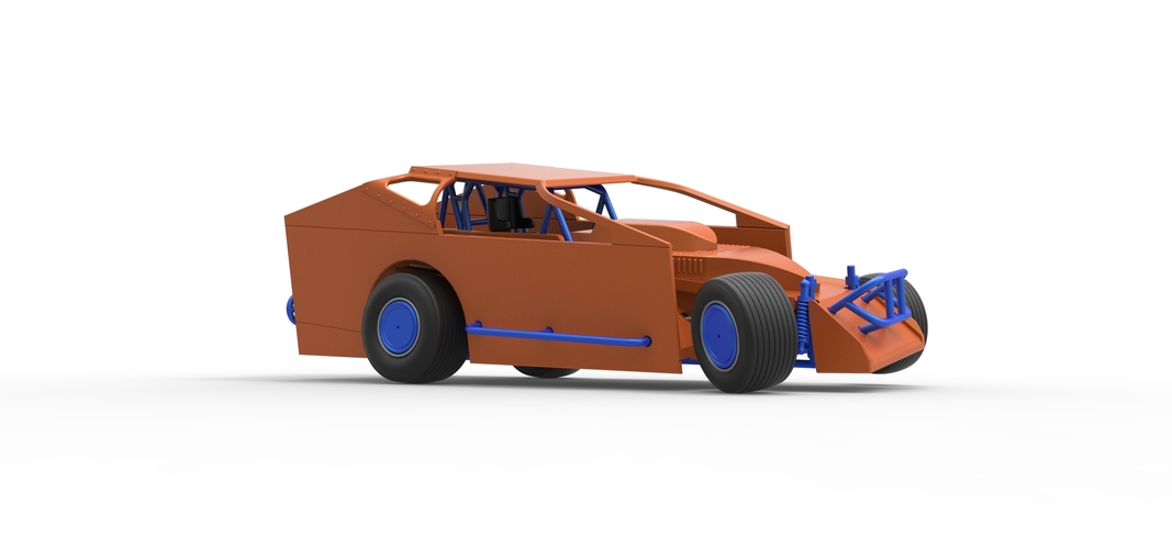 Northeast Dirt Modified stock car while turning 1:25 3D Print 540101