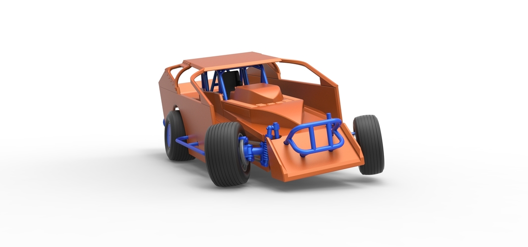 Northeast Dirt Modified stock car while turning 1:25 3D Print 540102