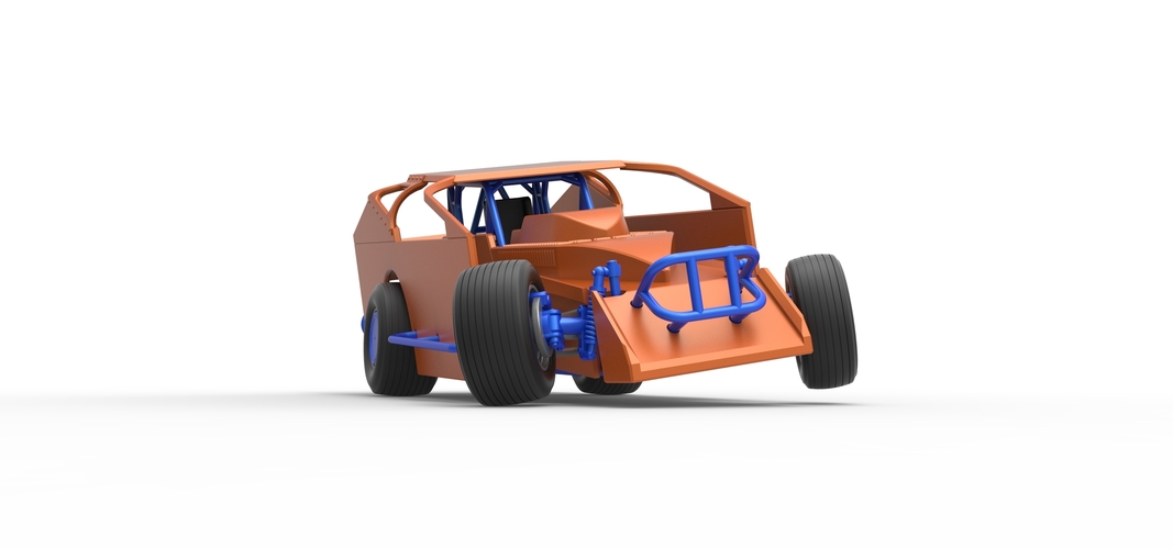 Northeast Dirt Modified stock car while turning 1:25 3D Print 540103