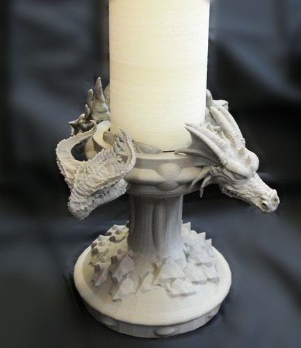 Four Dragons Candlestick 3D Print 54019