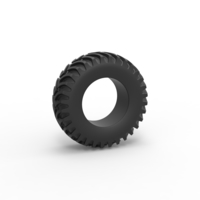 Small Tractor tire 25 Scale 1:25 3D Printing 540195