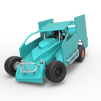 NE Outlaw Dirt Modified stock car while turning 1:25 - Thumbnail 1