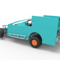 NE Outlaw Dirt Modified stock car while turning 1:25 - Thumbnail 12