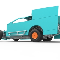 NE Outlaw Dirt Modified stock car while turning 1:25 - Thumbnail 13