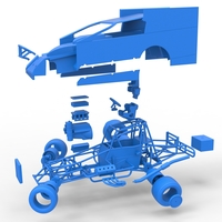 NE Outlaw Dirt Modified stock car while turning 1:25 - Thumbnail 24