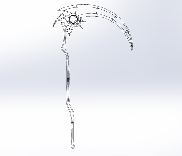 Hololive Mori Calliope Scythe Assembly 3D Print 540599