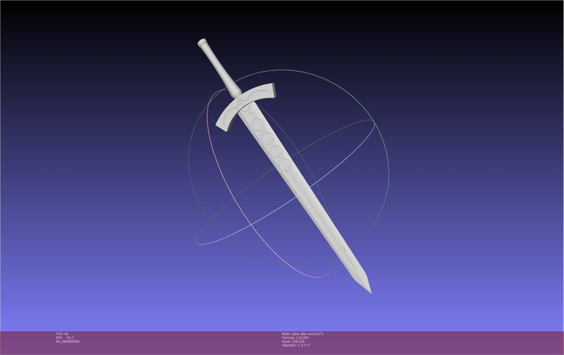 Fate Saber Alter Sword Printable Assembly