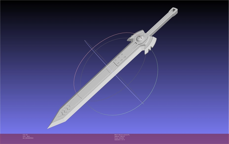 Akame Ga Kill Tatsumi Incursio Sword Printable Assembly