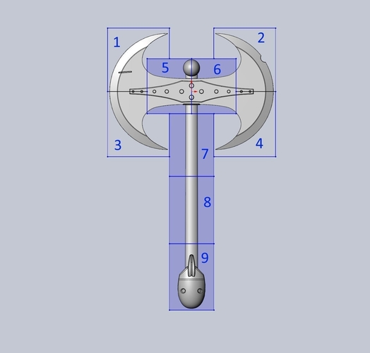 How To Train Your Dragon Astrid Battle Axe Printable Assembly 3D Print 541266