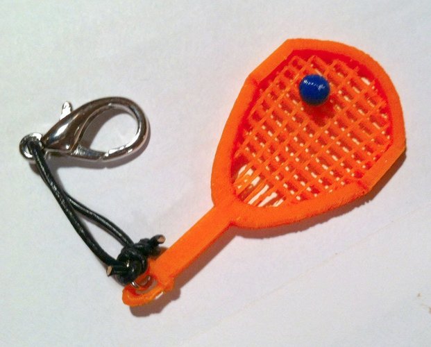 Racquetball Racquet Keyfob 3D Print 54128