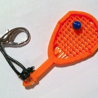 Small Racquetball Racquet Keyfob 3D Printing 54128