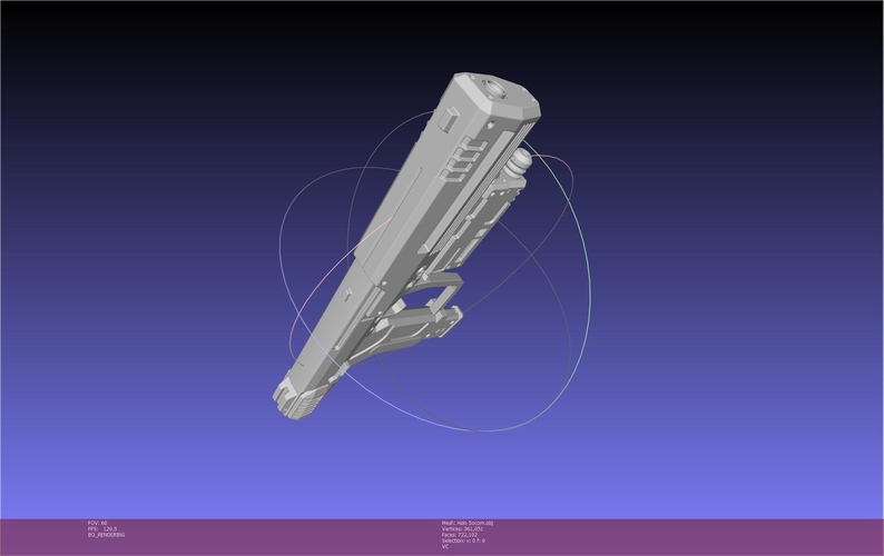 Halo ODST Socom Pistol Basic Model 3D Print 541289