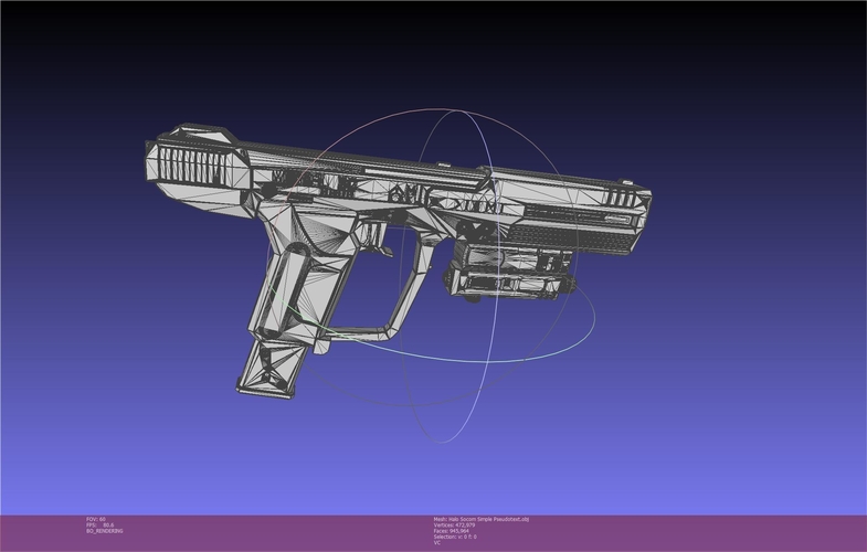 Halo ODST Socom Pistol Basic Model 3D Print 541290