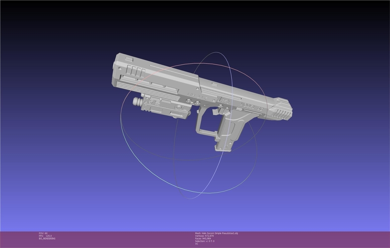 Halo ODST Socom Pistol Basic Model 3D Print 541291