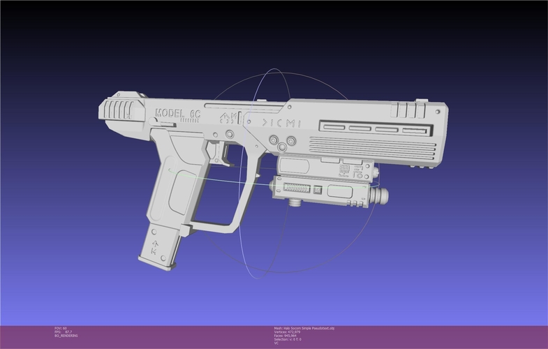 Halo ODST Socom Pistol Basic Model 3D Print 541293