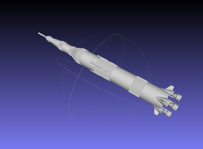 Saturn V Basic Miniature 3D Print 541326