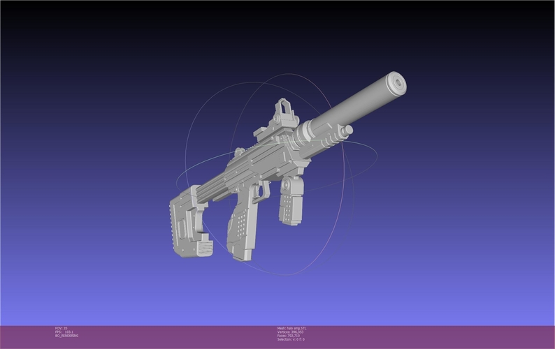 Halo ODST SMG Basic Model 3D Print 541395