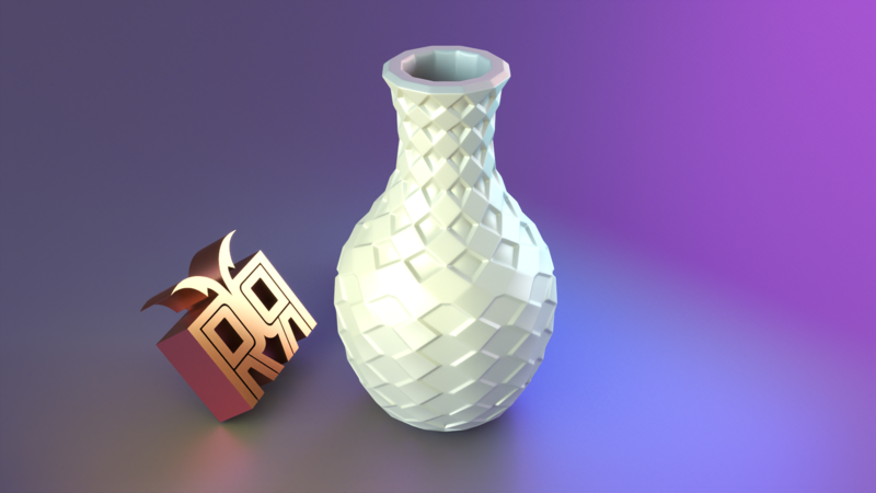 Rhombus patterned vase