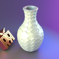 Rhombus patterned vase - Thumbnail 1