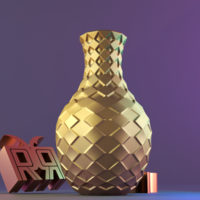 Rhombus patterned vase - Thumbnail 3