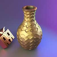 Rhombus patterned vase - Thumbnail 5