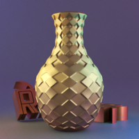Rhombus patterned vase - Thumbnail 7