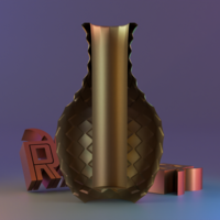 Rhombus patterned vase - Thumbnail 8