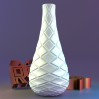 Rhombus patterned vase 02 - Thumbnail 4