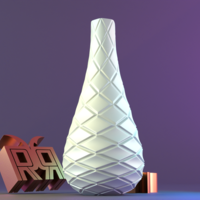 Rhombus patterned vase 02 - Thumbnail 5