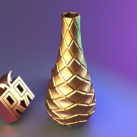 Rhombus patterned vase 02 - Thumbnail 8