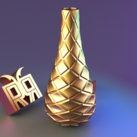 Rhombus patterned vase 02 - Thumbnail 9
