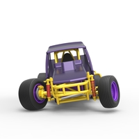 Vintage NE Dirt Modified stock car while turning 1:25 - Thumbnail 1