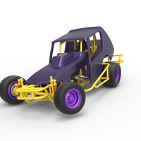 Vintage NE Dirt Modified stock car while turning 1:25 - Thumbnail 3