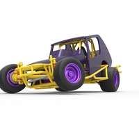 Vintage NE Dirt Modified stock car while turning 1:25 - Thumbnail 4