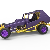 Vintage NE Dirt Modified stock car while turning 1:25 - Thumbnail 5