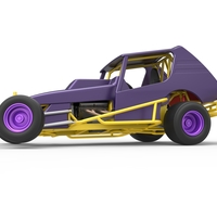 Vintage NE Dirt Modified stock car while turning 1:25 - Thumbnail 6