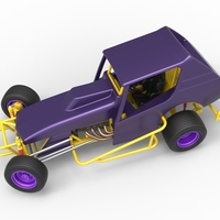 Vintage NE Dirt Modified stock car while turning 1:25 - Thumbnail 8