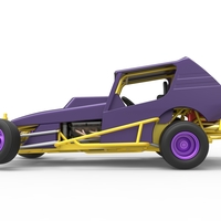 Vintage NE Dirt Modified stock car while turning 1:25 - Thumbnail 9