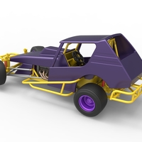 Vintage NE Dirt Modified stock car while turning 1:25 - Thumbnail 12