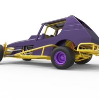 Vintage NE Dirt Modified stock car while turning 1:25 - Thumbnail 13