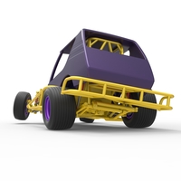 Vintage NE Dirt Modified stock car while turning 1:25 - Thumbnail 15