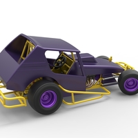 Vintage NE Dirt Modified stock car while turning 1:25 - Thumbnail 19